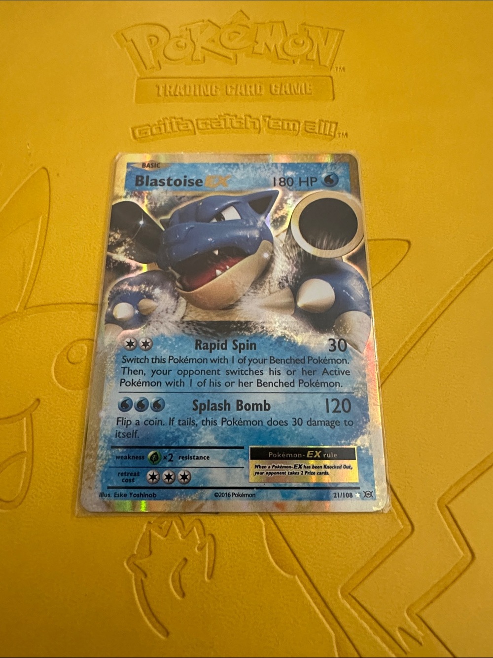 Pokémon Blastoise EX Holo Trading Card - Blue